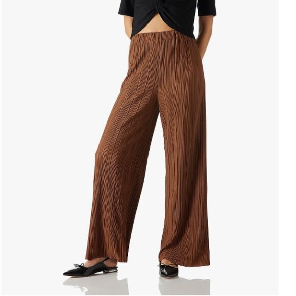 Zara | Brown Pleated Palazzo Pants |‎ Size Small Women's - Picture 2 of 12